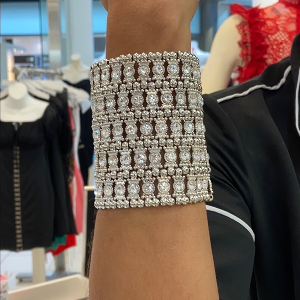 Silver Rhinestone Cuff Bracelet
